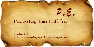 Paczolay Emiliána névjegykártya